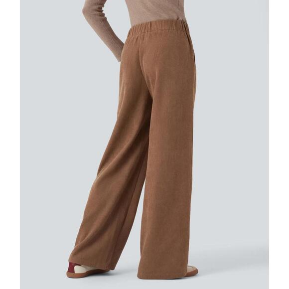 NWT Halara High Waisted Corduroy Casual Pants Cocoa Brown Size Large, Tall - Picture 3 of 12